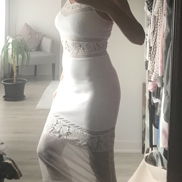 French Connection White dress with lace - Picture 1 of 2